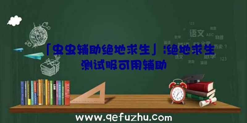 「虫虫辅助绝地求生」|绝地求生测试服可用辅助